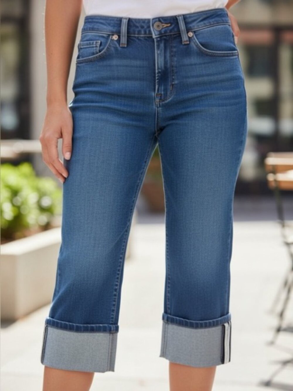 Banana Republic Stretch Denim Cuffed Crops - 32/14R